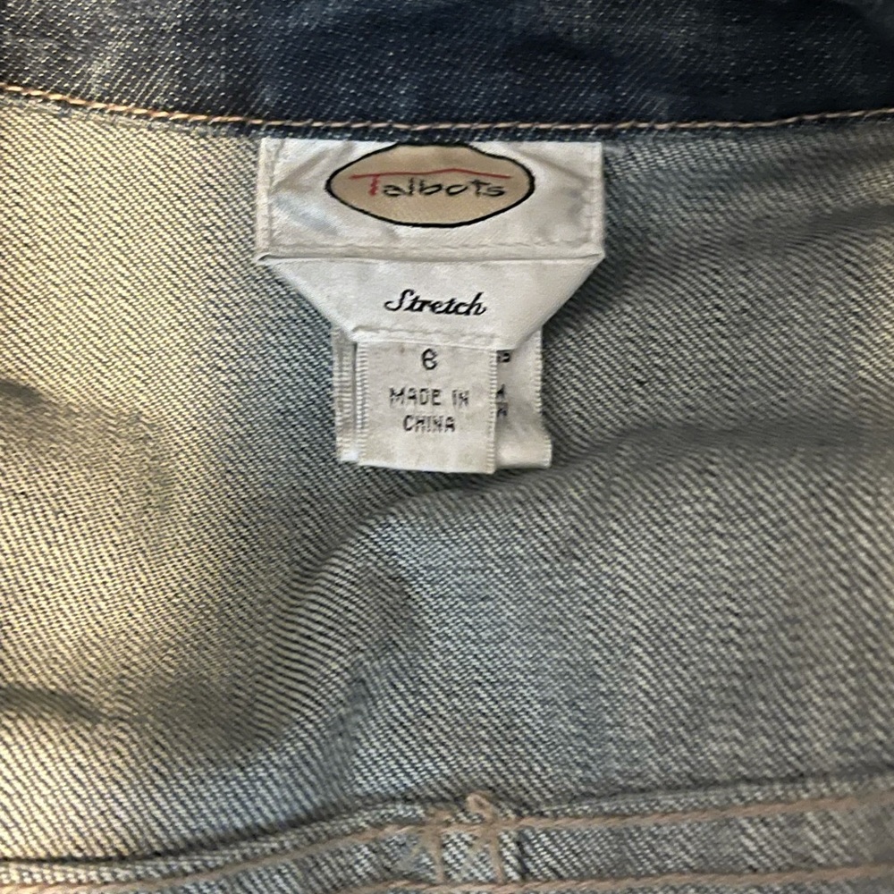 Talbots Raw Edge Jean Jacket - Size 6 - Picture 4 of 4